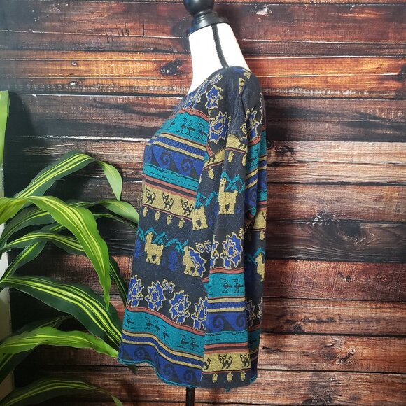 Vintage Top Melrose Knits by Christian De Castlenau Long Sleeve Bohemian Knit - Picture 5 of 8